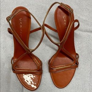 Casadei Italian made orange heeled sandals